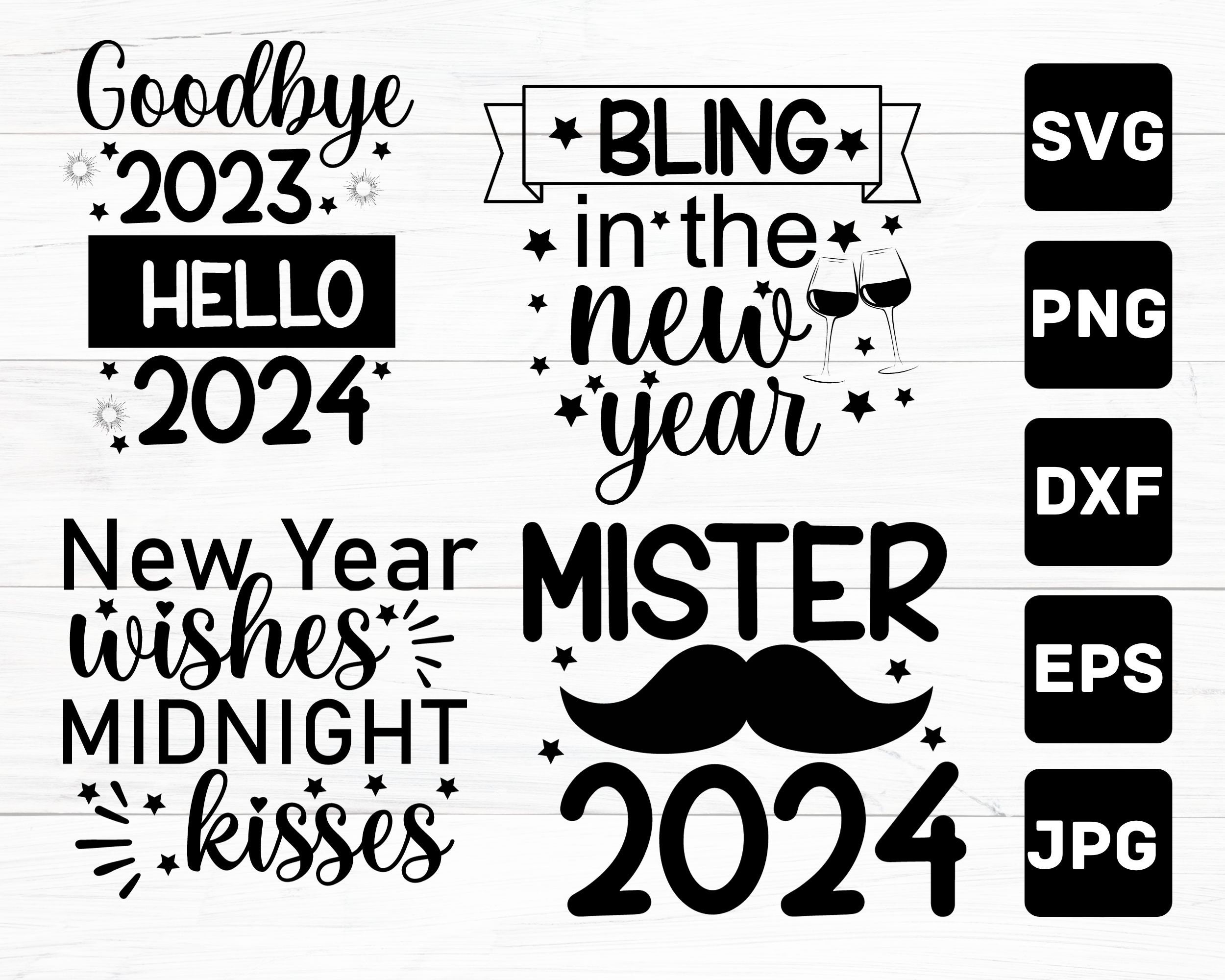 New Year 2024,new Year Wish ,new Year 2024 Png,new Year Svg Png Bundle