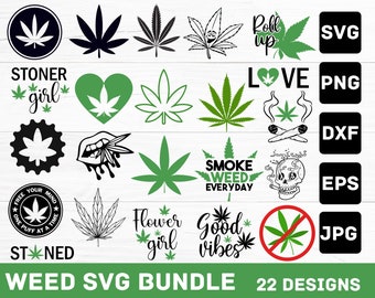 Marihuana SVG Bundle, Marihuana SVG, Marihuana Zitate, Rauchen, Vektor, SVG für Cricut, überlagerte Dateien, Instant, Unkraut png eps