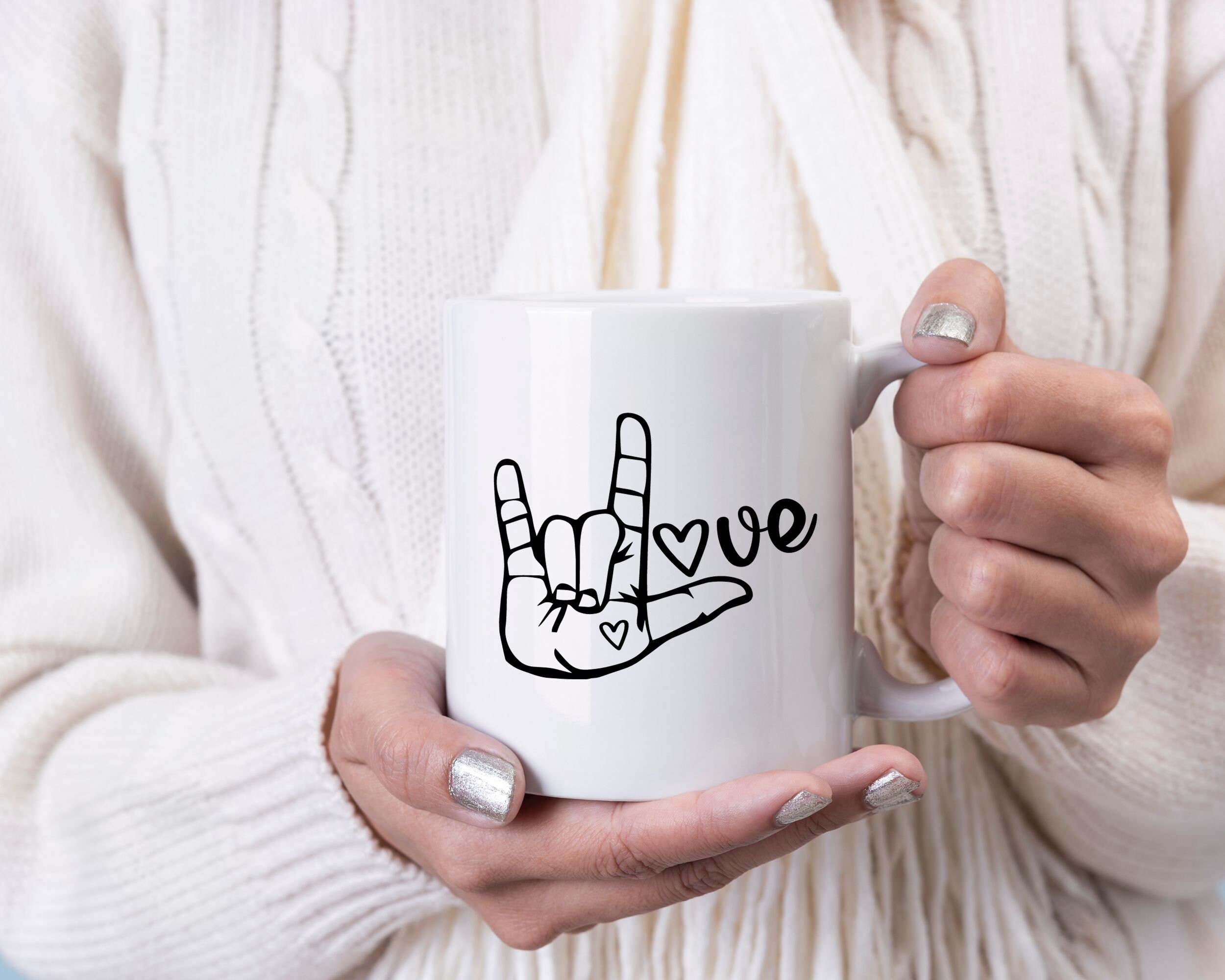 Te amo signo de mano svg, ASL, lenguaje de señas svg. Archivo de corte