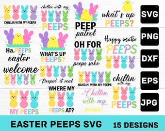 Easter Bunny Peeps SVG Digital Download - png - dxf - eps - Easter Clipart - Marshmallow Peep Shirt - Easter Candy Peeps Cut File Cricut