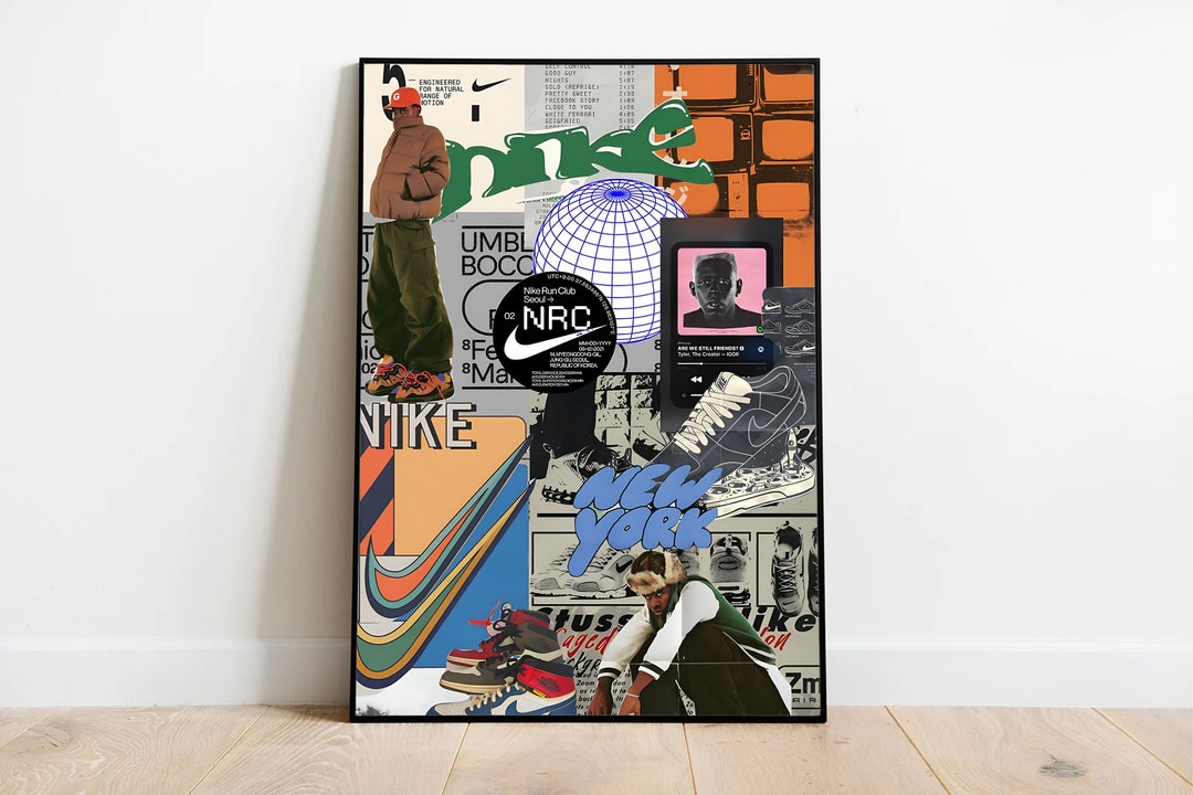Nike Collage Fashion Poster | 1964 Nike | A2 A3 A4 Framed Poster Print | Wall Art