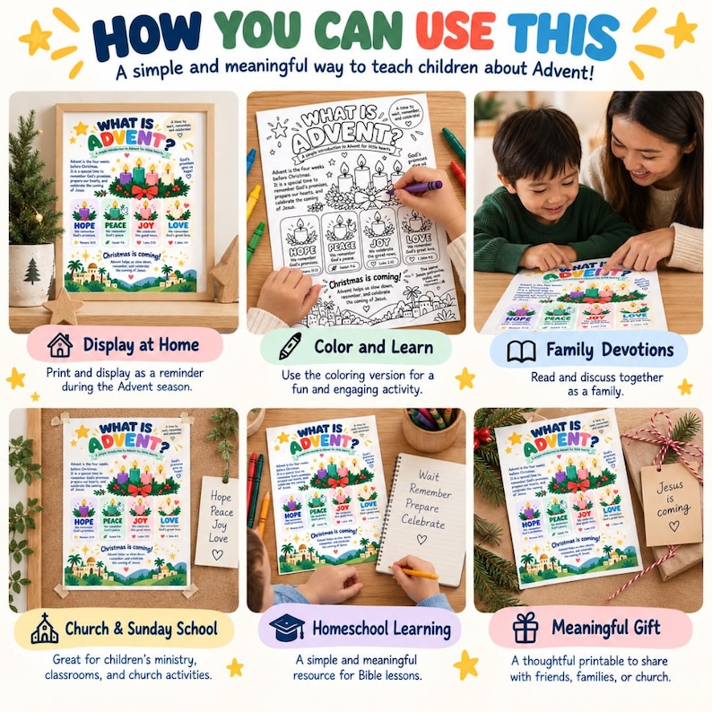 What is Advent Christian Christmas Coloring Page Printable Kids Bible ...