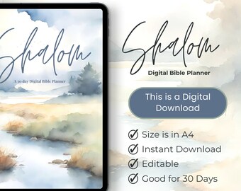 Shalom-bijbelstudieplanner: sjablonen voor christelijk geloof (digitale download)
