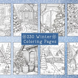230 Winter Coloring Pages | Winter Coloring | Stress Relief | Printable Adult Coloring Page | Instant Download | Sweater Szn Coloring Pages