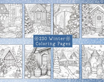230 Winter Coloring Pages | Winter Coloring | Stress Relief | Printable Adult Coloring Page | Instant Download | Sweater Szn Coloring Pages