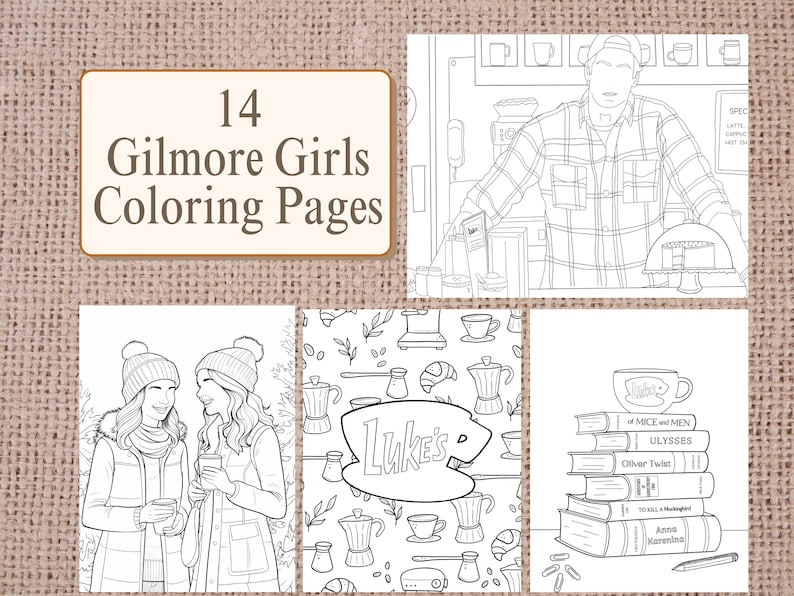 14 Gilmore Girls Inspired Coloring Pages Fall Coloring Stress Relief ...