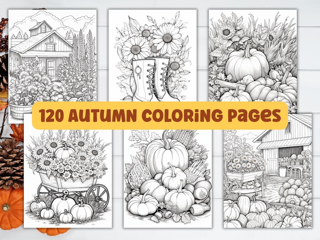 120 Autumn Coloring Pages Fall Coloring Stress Relief