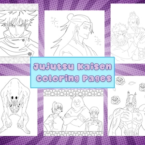 12 Jujutsu Kaisen Coloring Pages | Anime Style Coloring Pages | Relaxing Stress Relief Coloring| Printable Adult Coloring Page | Manga