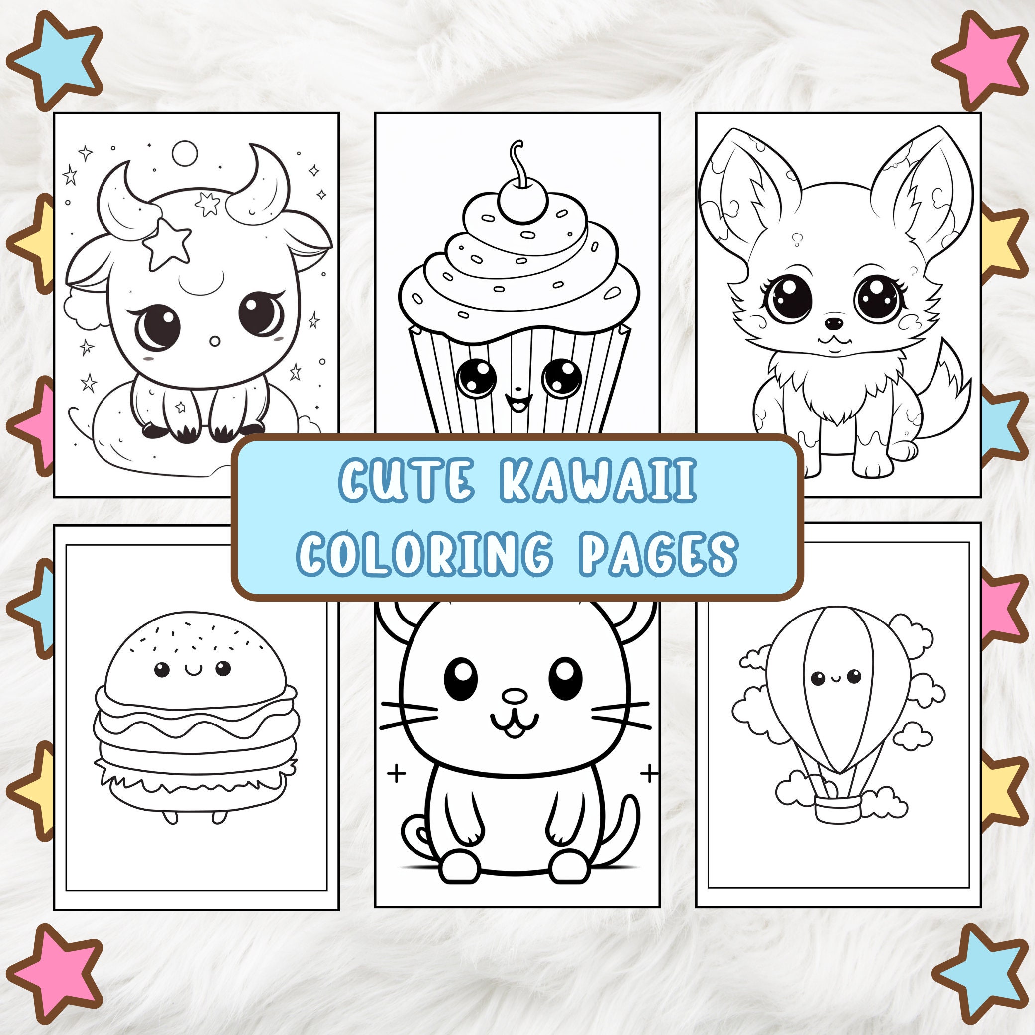100 Kawaii Coloring Pages Printable Instant Download Digital Download
