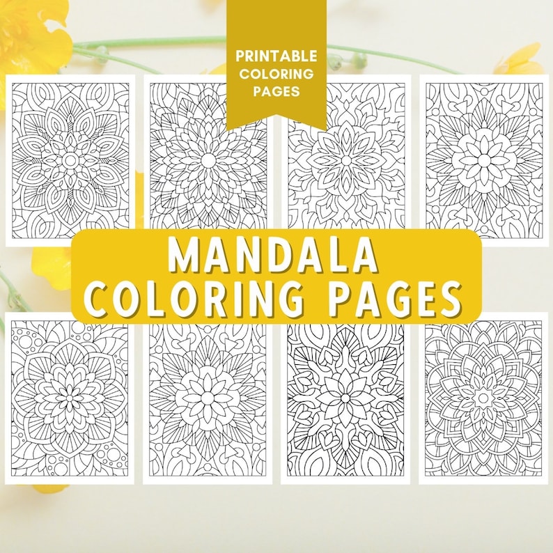 40 Mandala Coloring Pages for Stress Relief - Etsy