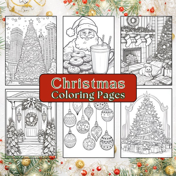 175 Christmas Coloring Pages | Winter Coloring | Stress Relief | Printable Adult Coloring Page | Instant Download | Holiday Coloring Pages