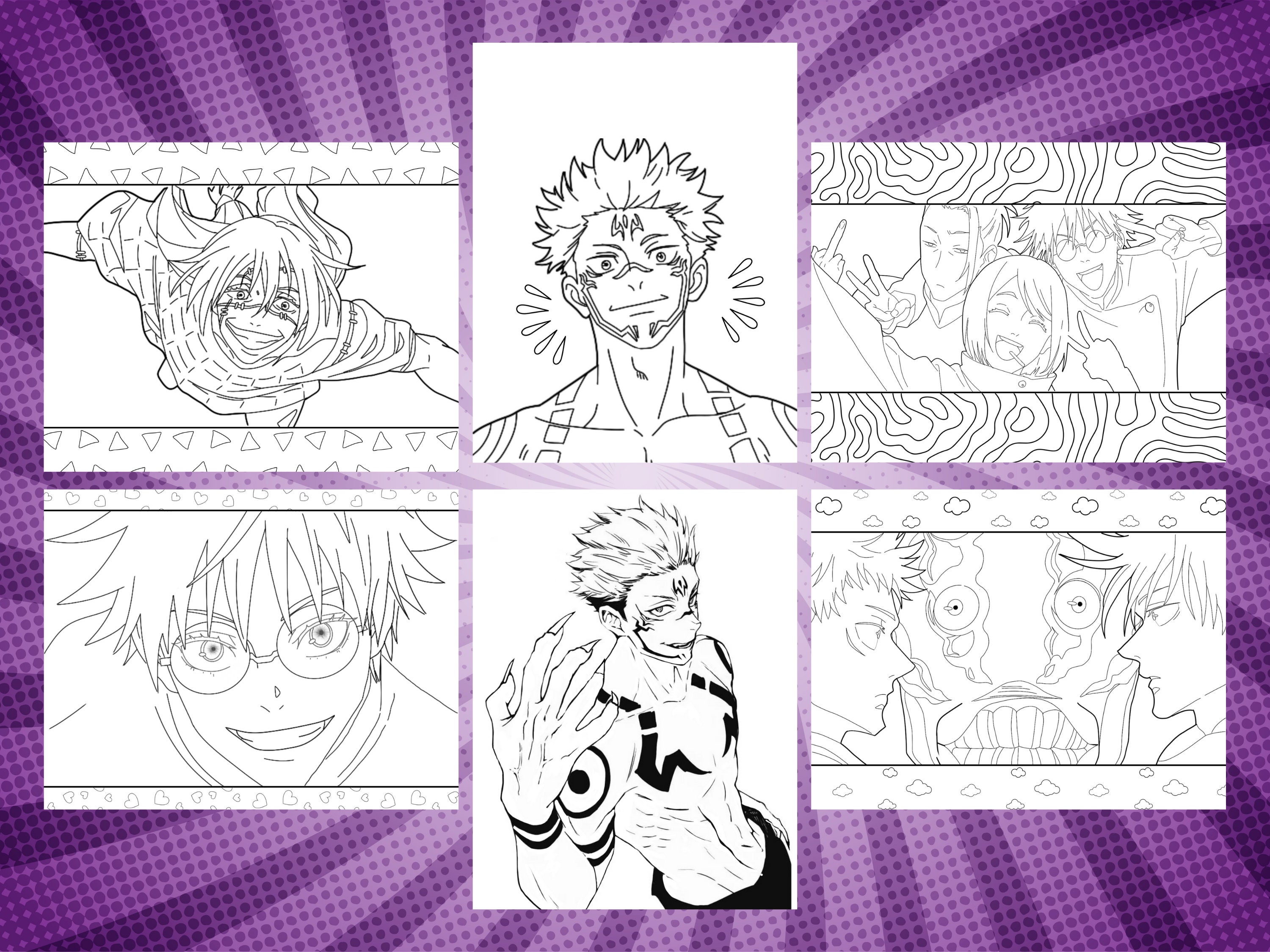 12 Jujutsu Kaisen Coloring Pages Anime Style Coloring Pages Relaxing ...