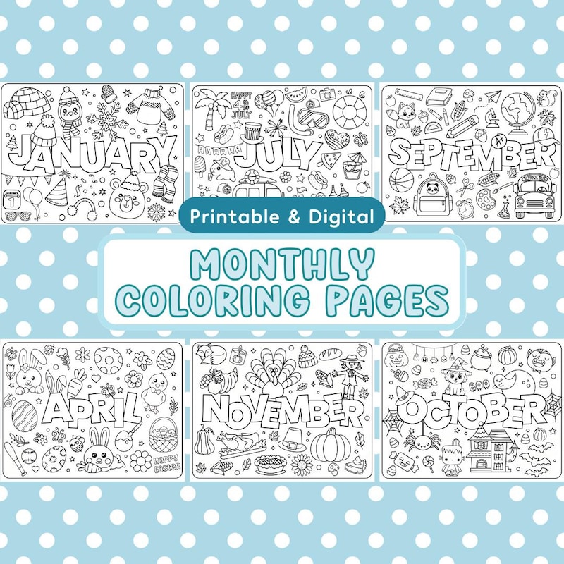 Monthly Activity Pages - Etsy