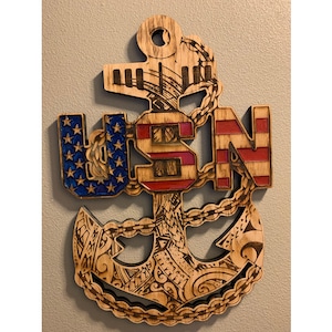 US Navy Anchor | Pacific Islander Theme | Resin | Laser Cut File | Lightburn | Laser Cutter | CNC