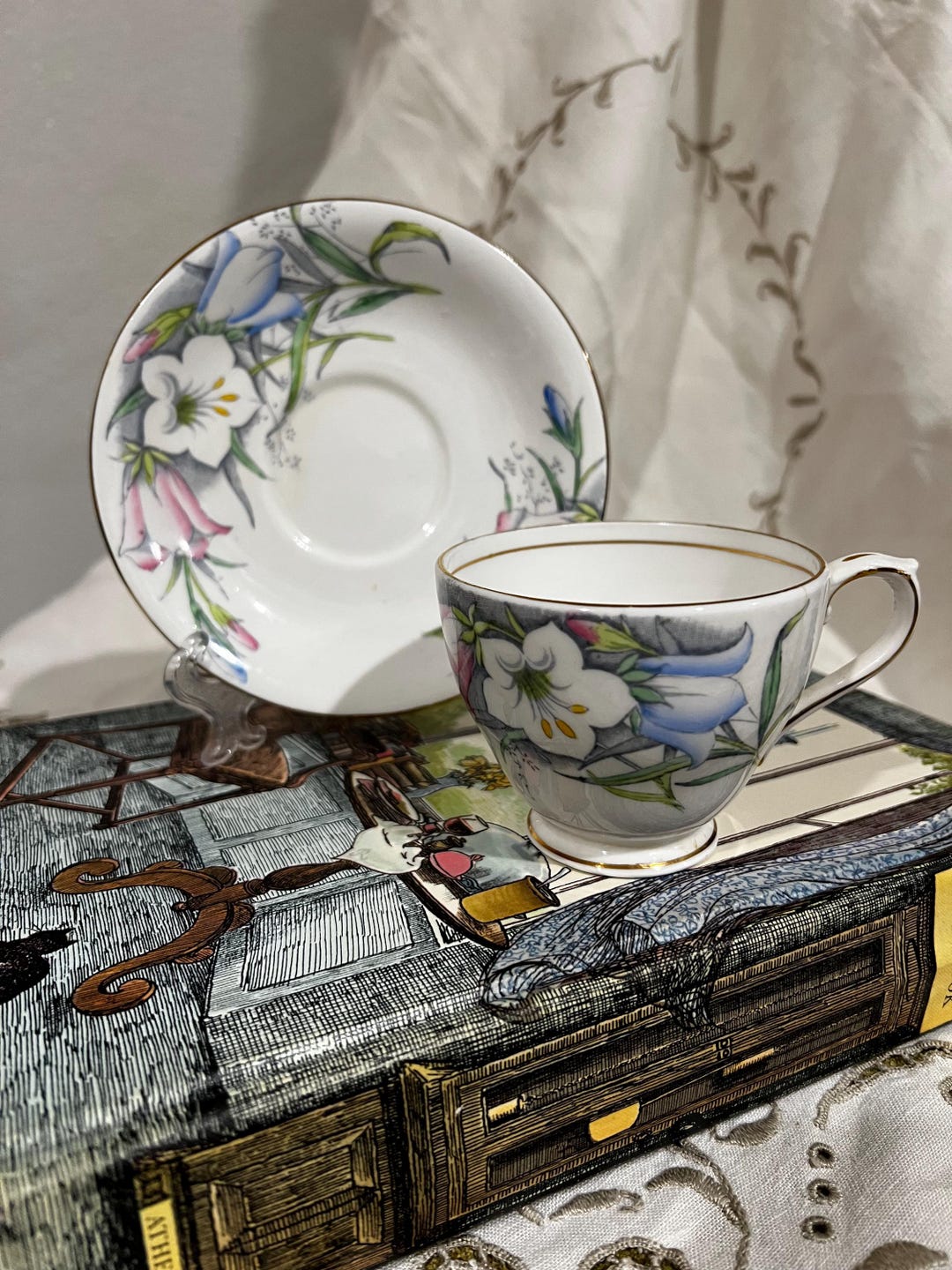 59. Bell Fine Bone China Teacup & Saucer Set - Etsy