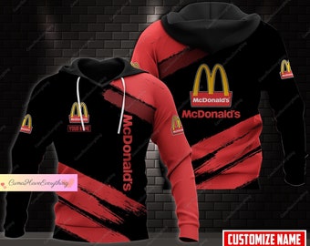 Gepersonaliseerd McDonald's shirt, McDonald hoodie, fastfood zip hoodie, McDonald sweatshirt, McDonald volwassen hoodies, trendy hoodie