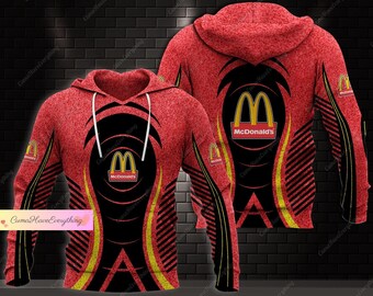 McDonald's shirt, McDonald 3D hoodie, fastfood zip hoodie, McDonald sweatshirt, McDonald volwassen hoodies, McDonald trendy hoodie