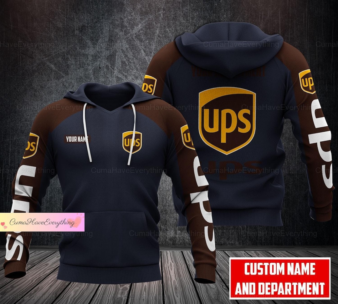 Custom Ups Hoodie, United Parcel Service Zip Hoodie, Personalized Ups