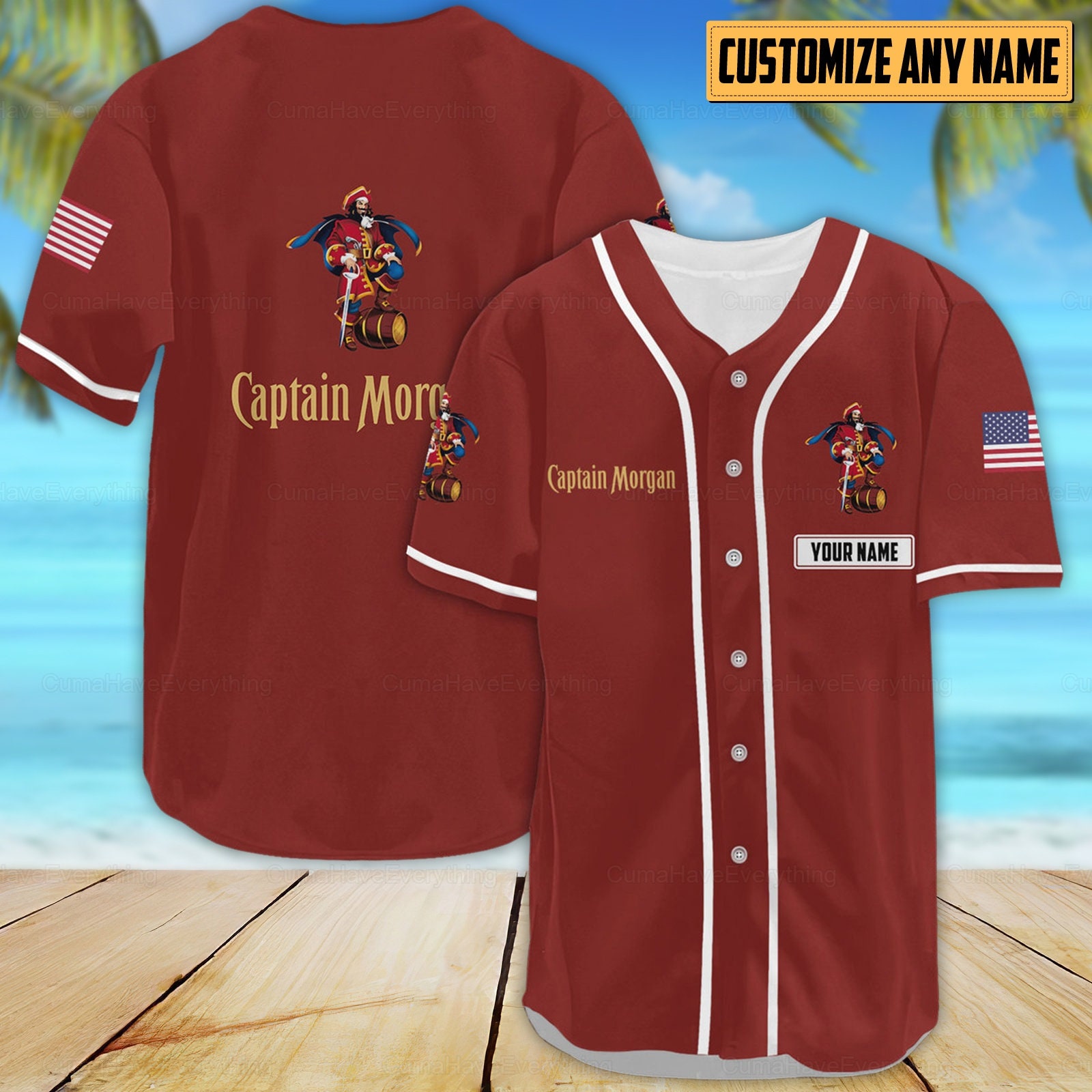 Captain Morgan Baseball Jersey Custom Captain Morgan Baseball 