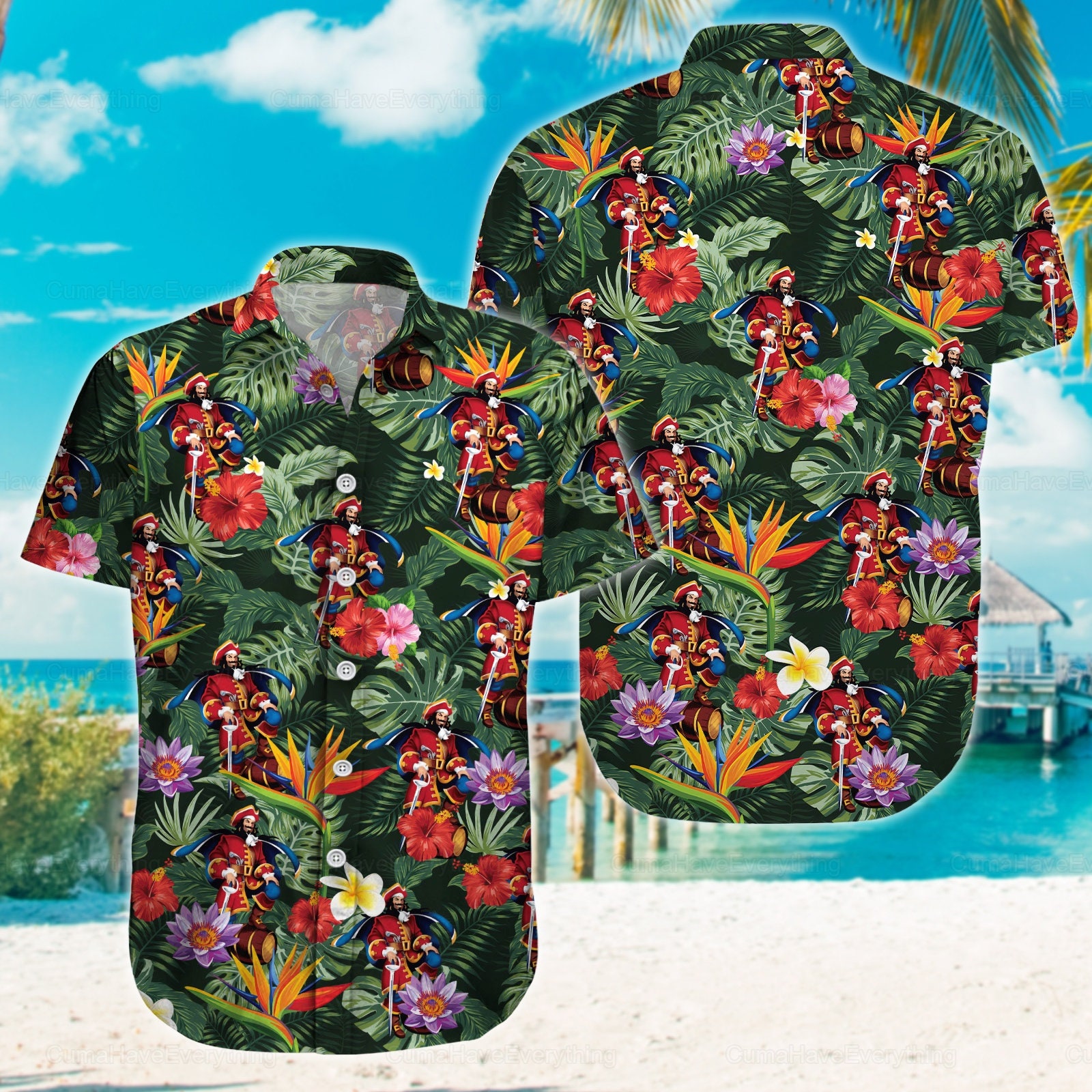 Discover Captain Morgan Hawaiian Shirt, Captain Morgan Shorts, Shirt For Men, Father's day gift