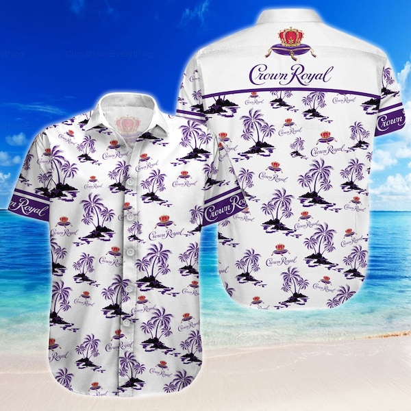 Chemise hawaïenne couronne royale, chemises couronne royale, chemises Aloha femme, chemise hawaïenne homme, chemise boutonnée, cadeaux de la couronne royale
