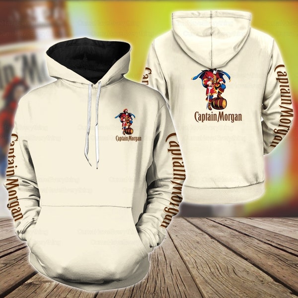 Kapitän Morgan Hoodie, Wein-Liebhaber Hoodie, Kapitän Morgan Geschenke, ästhetischer Hoodie, trendiger Hoodie für Männer, trendiger Hoodie für Männer, Hoodie Männer