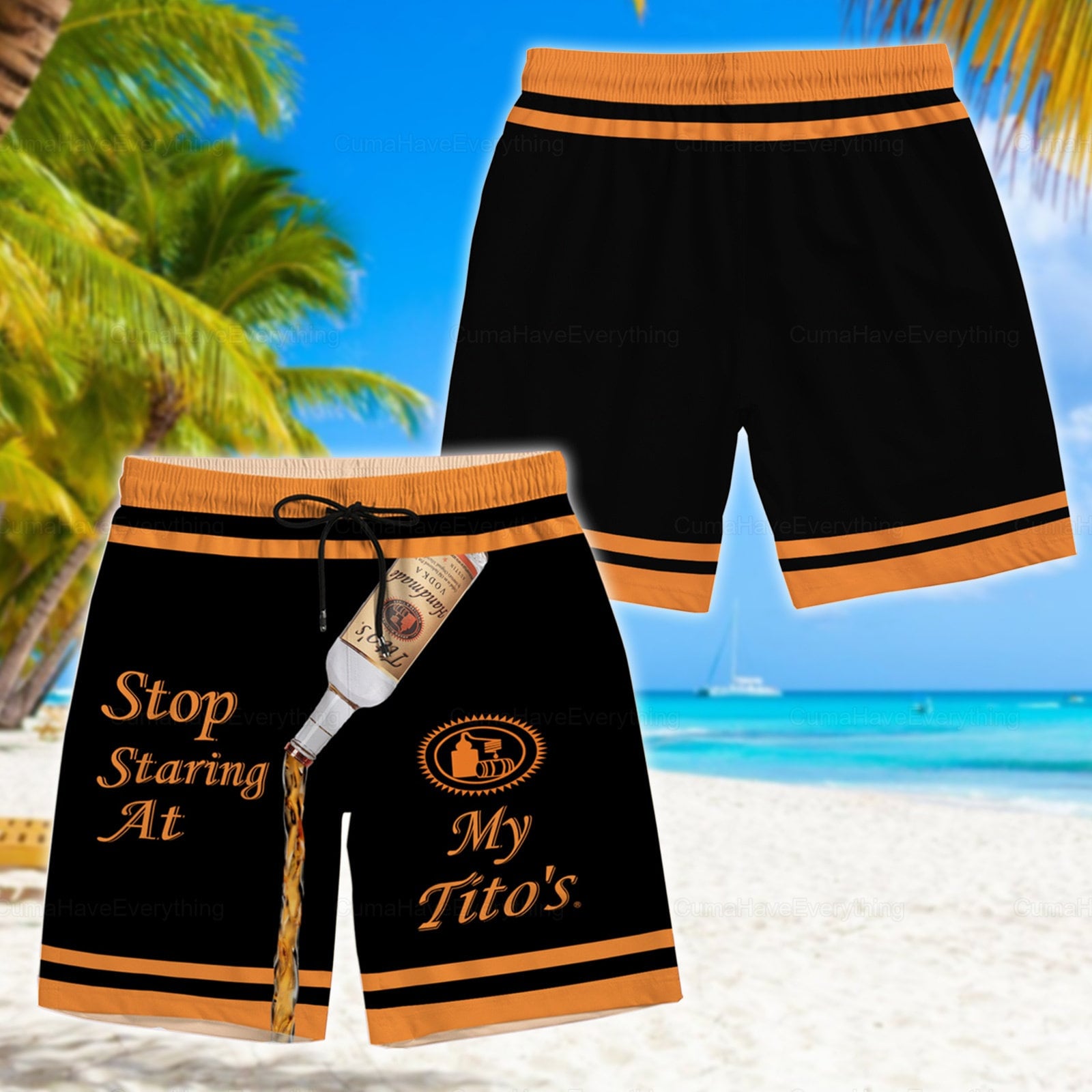 Tito Handmade Man Shorts, Tito's Beach Shorts, Vodka Gym Shorts