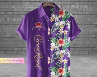 Crown Royal Hawaiiaans shirt, Whiskey Hawaiiaans shirt, button-down shirt, shirt met korte mouwen, Crown Royal shirt, shirt voor mannen, strandshirt