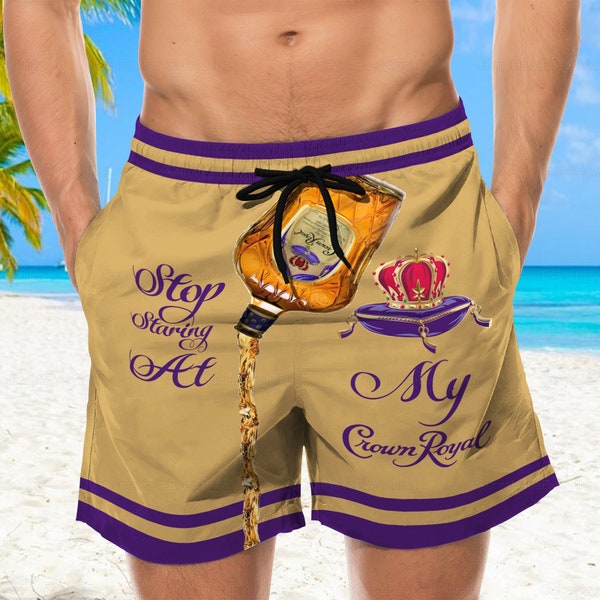 Crown Royal Herren Shorts, Sommer Shorts, Geschenk für ihn, Crown Royal Badeshorts, Crown Royal Strand Shorts, Crown Royal Geschenke, Sommerurlaub