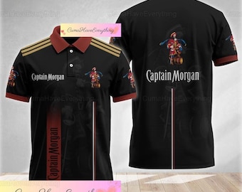 Captain Morgan Poloshirt, Captain Morgan Poloshirt Herren, Captain Morgan Shirt, Captain Morgan Rum Shirt, Kurzarm Poloshirt