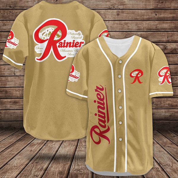 Rainier Beer Baseball Jersey, Beer Lover Shirts, Rainier Beer Shirt, Baseball Jersey Shirt, Baseball Shirt, Shirt For Men, Gift For Dad