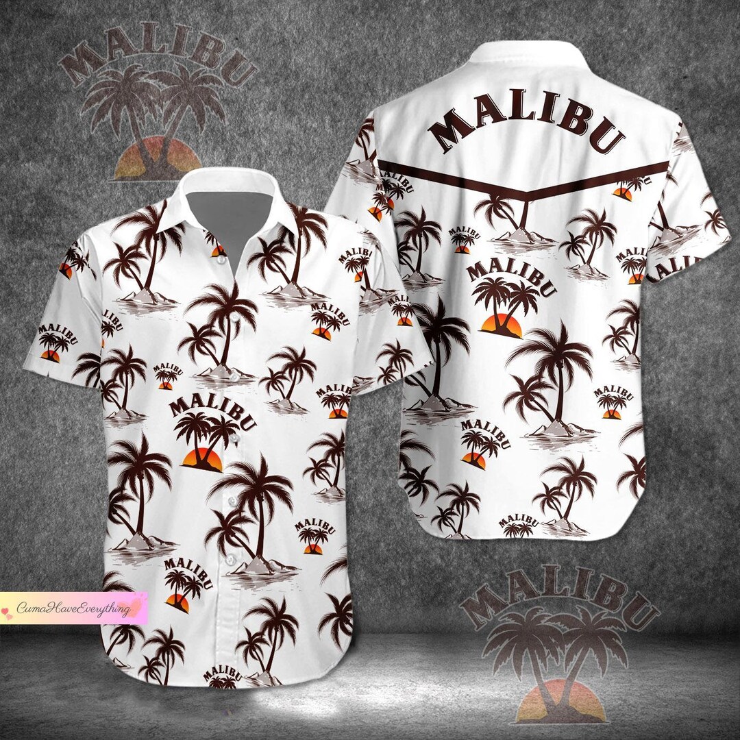 Malibu Rum Button Shirt, Malibu Rum Shirt, Malibu Rum Button up Shirt ...