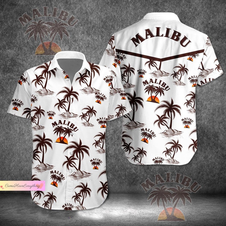 Malibu Rum Button Shirt, Malibu Rum Shirt, Malibu Rum Button up Shirt ...