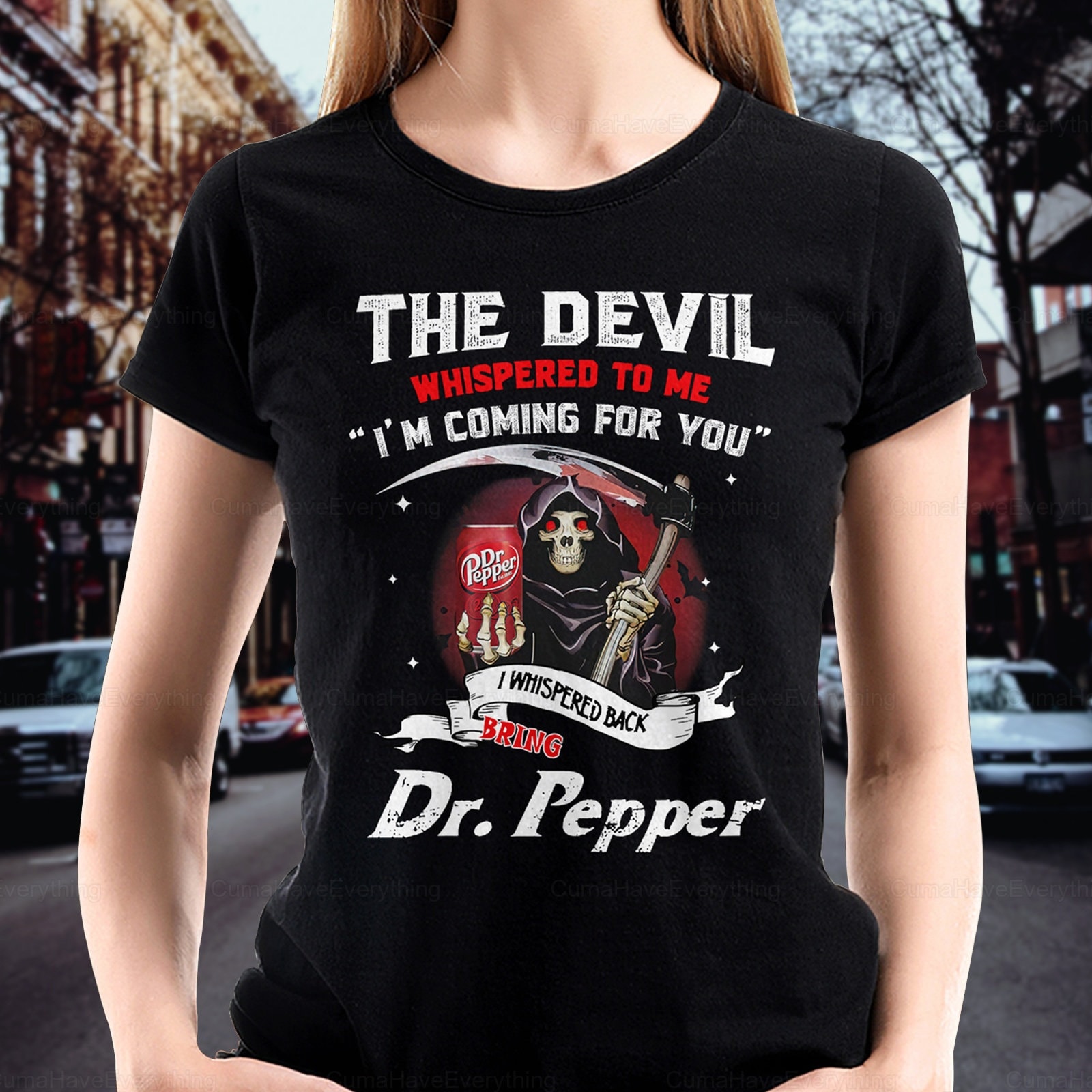 Discover Dr Pepper Shirt, The Devil Whispered To Me I'm Coming Shirt, Dr Pepper Unisex Tshirt, Shirts For Men, Skull Shirt Women, Trendy Sweatshirt