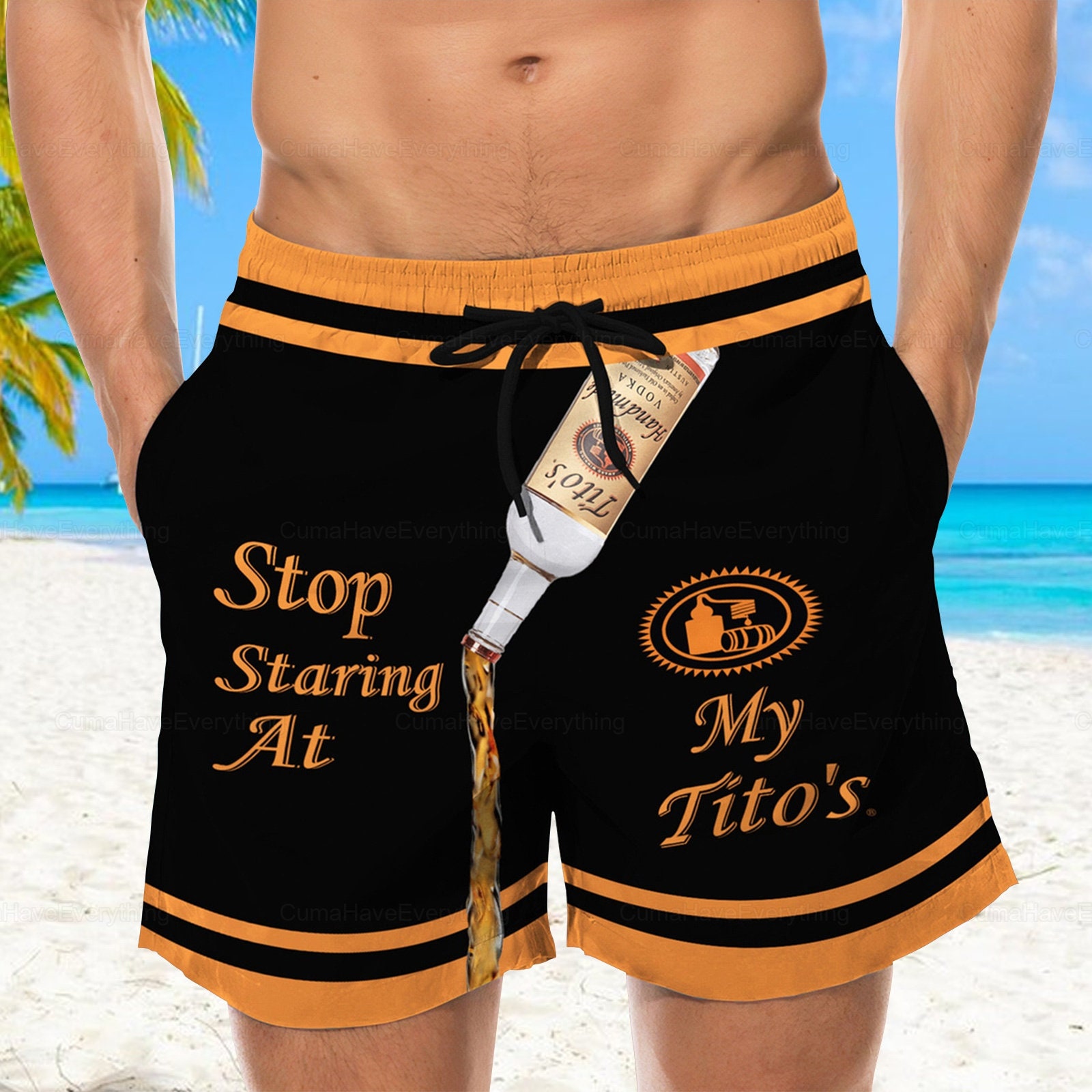 Tito's Vodka Man Shorts, Tito's Beach Shorts, Vodka Gym Shorts, Summer