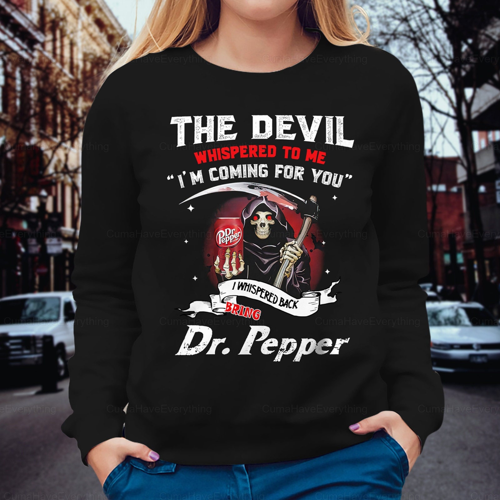 Discover Dr Pepper Shirt, The Devil Whispered To Me I'm Coming Shirt, Dr Pepper Unisex Tshirt, Shirts For Men, Skull Shirt Women, Trendy Sweatshirt