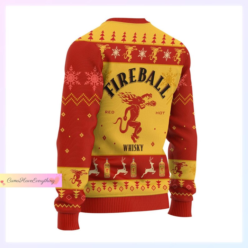 Christmas Gift, Fireball Ugly Sweater, Fireball Whisky Christmas Sweater, Whiskey Lovers Sweater, Sweaters For Men, Holiday Sweater