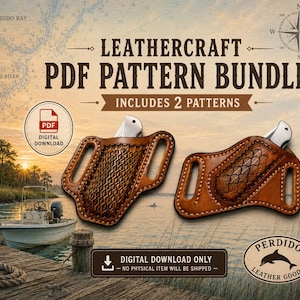 Leather Knife Sheath Bundle, Sheaths, Leather, PDF, DIY, Handmade, Crafts