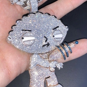 2.75Ct Diamond Griffin Pendant Iced Out Griffin Pendant Diamond Hip Hop Pendant Man Diamond Pendant iced Out Cartoon Pendant Rapper Jewelry