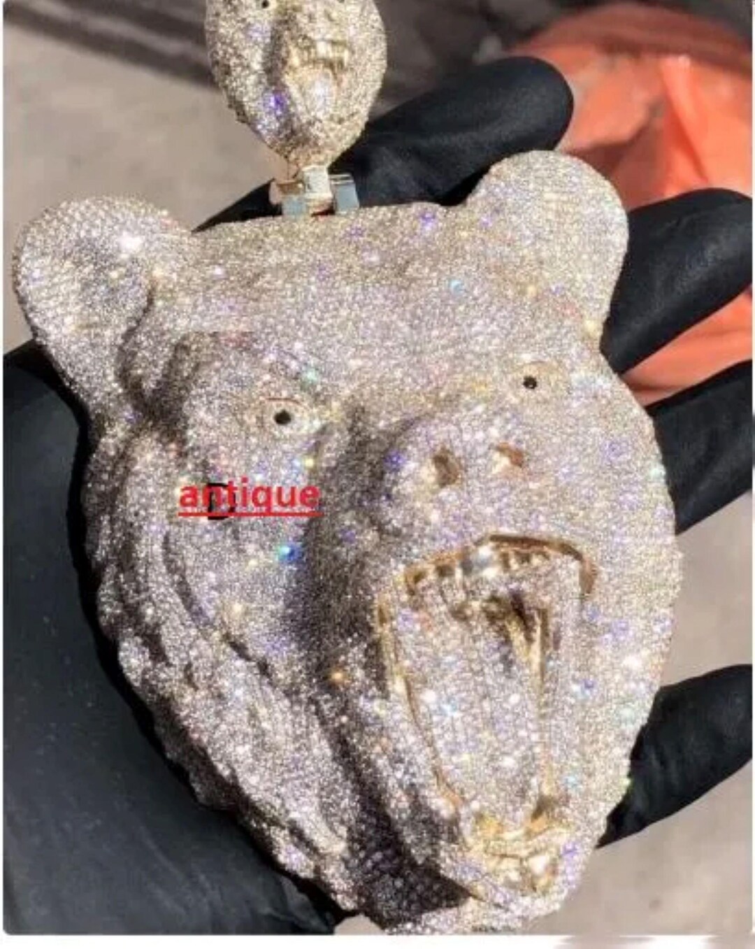 Iced Out Wolf Pendant Diamond Wolf Hip Hop Mens Customized Beast Charm ...