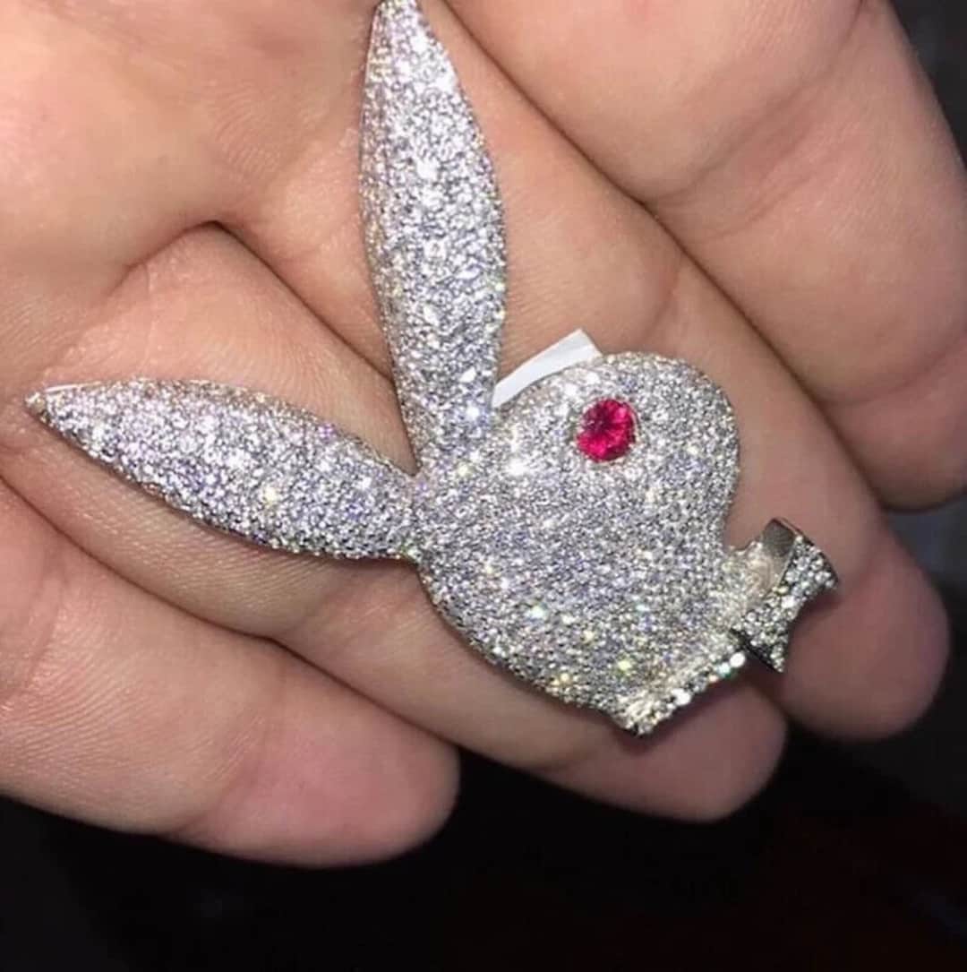Iced Out Cartoon Pendant, 925 Sterling Silver Cubic Zirconia, Hip Hop ...