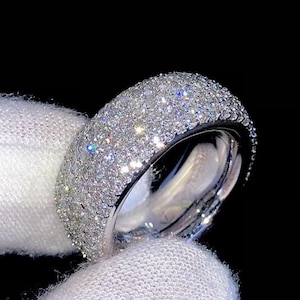 Anillo de diamantes para hombre con acabado helado, anillo de diamantes con acabado helado, anillo de banda, anillo de diamantes para hombre, anillo de diamantes para hombre, anillo de diamantes de hip hop