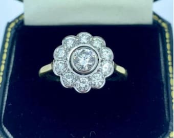 Anillo de flor de circonita cúbica: joyería de compromiso de plata de ley