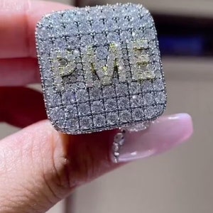 Anillo de diamantes de 2,50 ct con hielo, anillo de diamantes con hielo, anillo de diamantes personalizado, anillo de diamantes con hielo completo, anillo de diamantes, anillo de diamantes de hip hop