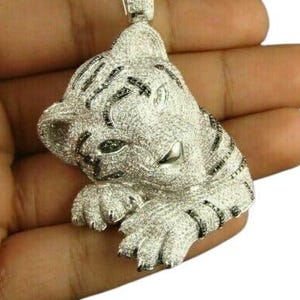iced out 925 Sterling Silver Animal jaguar Pendant Diamond Pendant Men Iced Out Animal Pendant Hip Hop Pendant Gift For Her Gift For Him