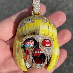 Iced Out Chucky Pendant: Moissanite Sterling Silver Horror Design