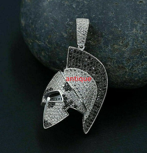 Spartan Pendant Small Diamond Pendant Mens 14K Gold Diamond
