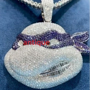 Colgante de dibujos animados de diamantes de 9,50 ct Colgante de dibujos animados de diamantes helados Colgante de diamantes de hip hop Colgante de emoji de dibujos animados Colgante de cara de dibujos animados