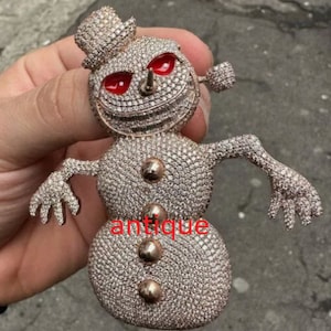 Colgante de dibujos animados de moissanita helada, colgante de moissanita helada, colgante de hip hop, colgante con dije, joyería navideña helada para hombre y mujer.
