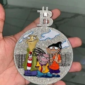 Iced Out 3D Enamel Character Pendant: Custom 925 Silver, 14k Gold Plated
